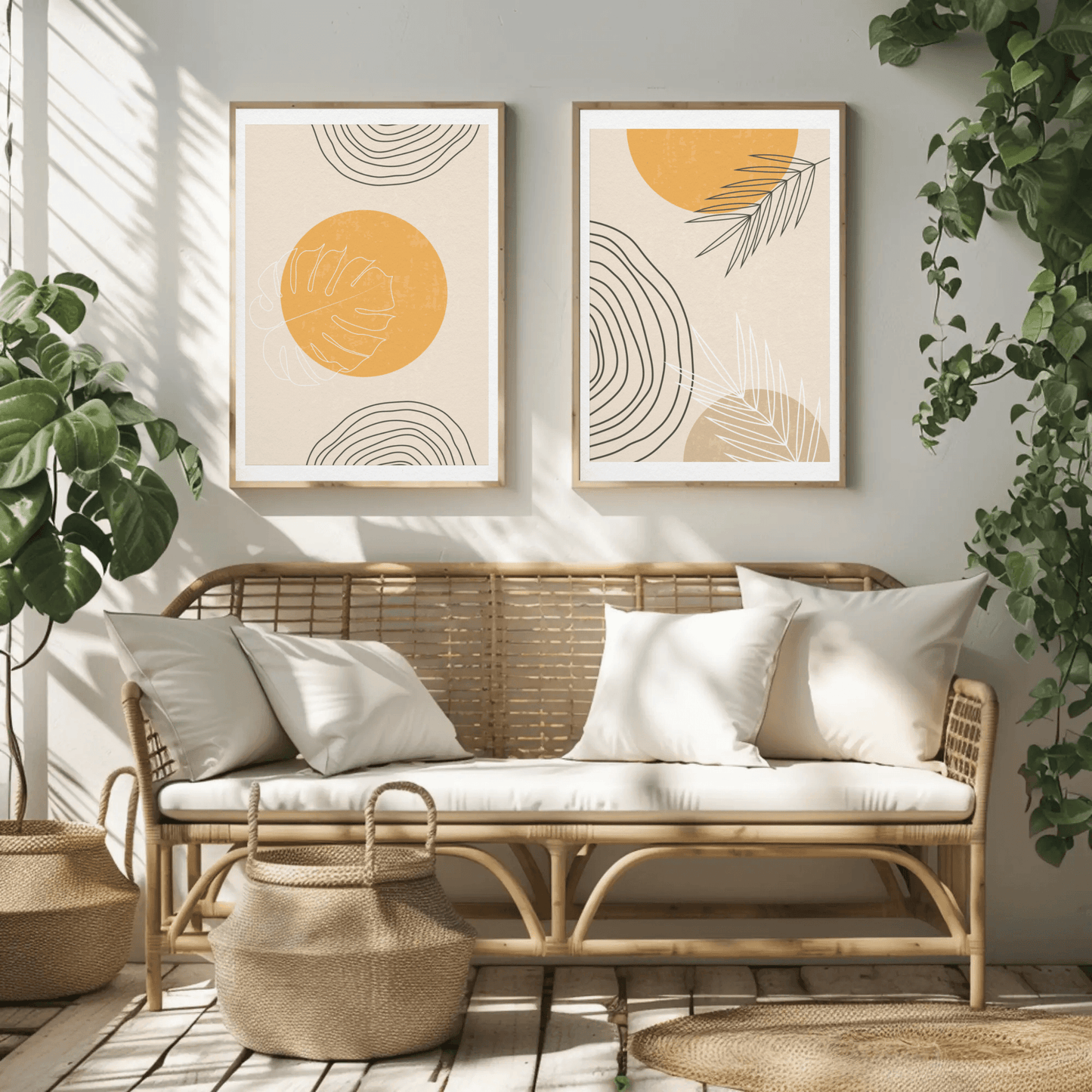 Bohemian Zen Nature Wall Art- Set of 2