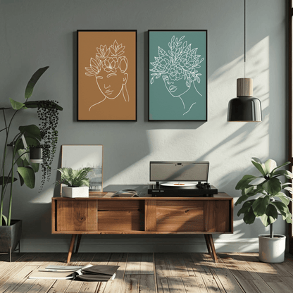 Infinite Connection Faces Wall Art- Set of 2