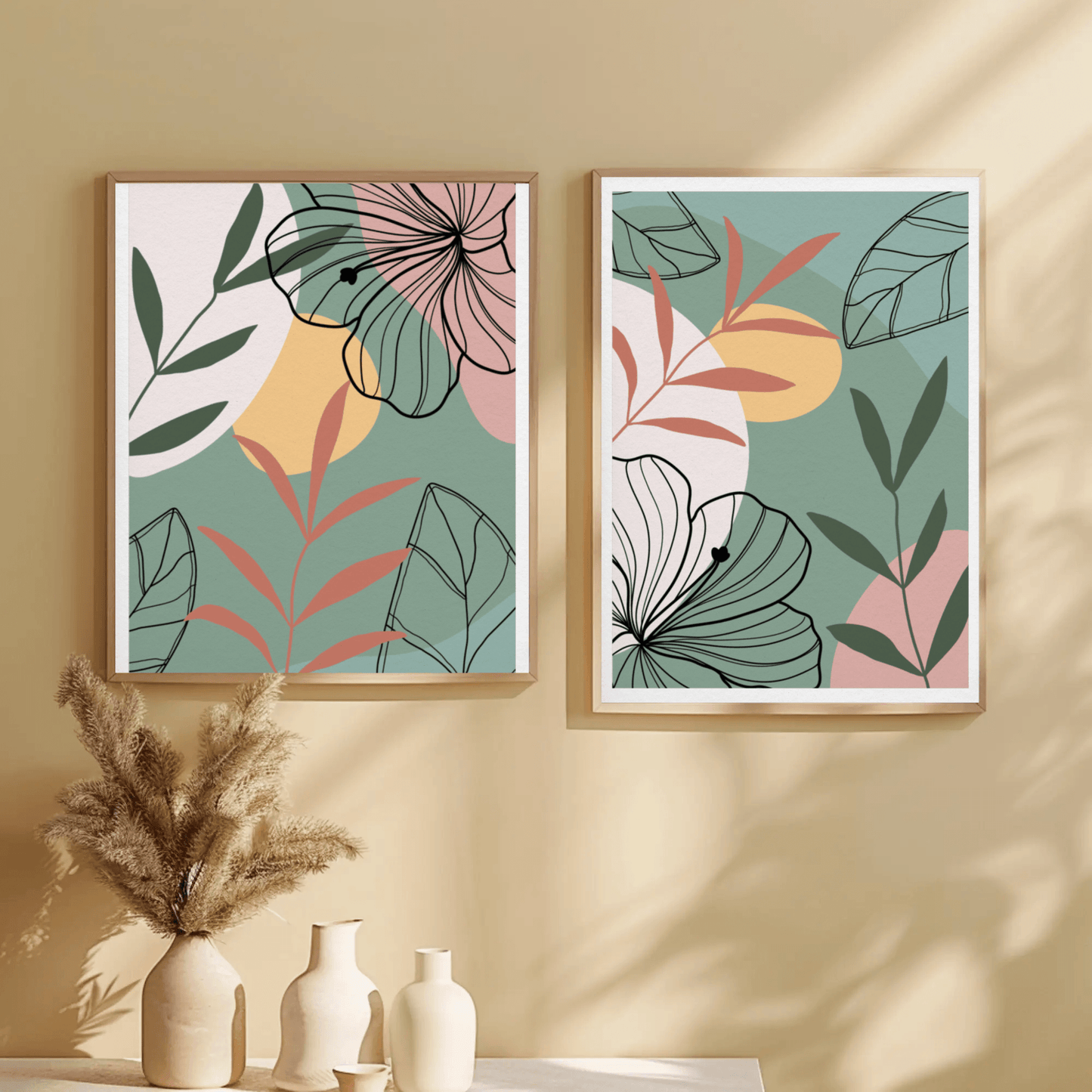 Blossoming Spectrum Wall Art- Set of 2