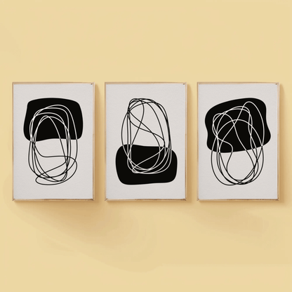 Arte de Lineas - Minimalist Monotone Lines Abstract Wall Art