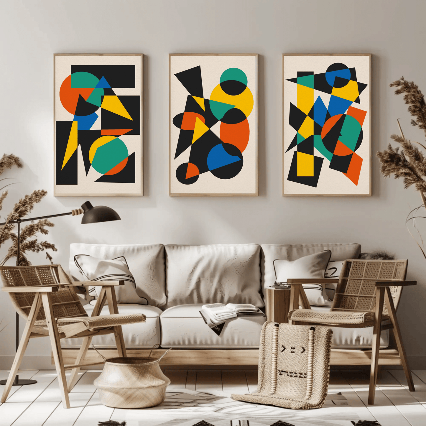 Primordial - Minimal Retro Geometric Contemporary Art Abstract Wall Art