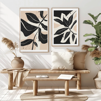 Verdant Oasis Botanical Wall Art- Set of 2