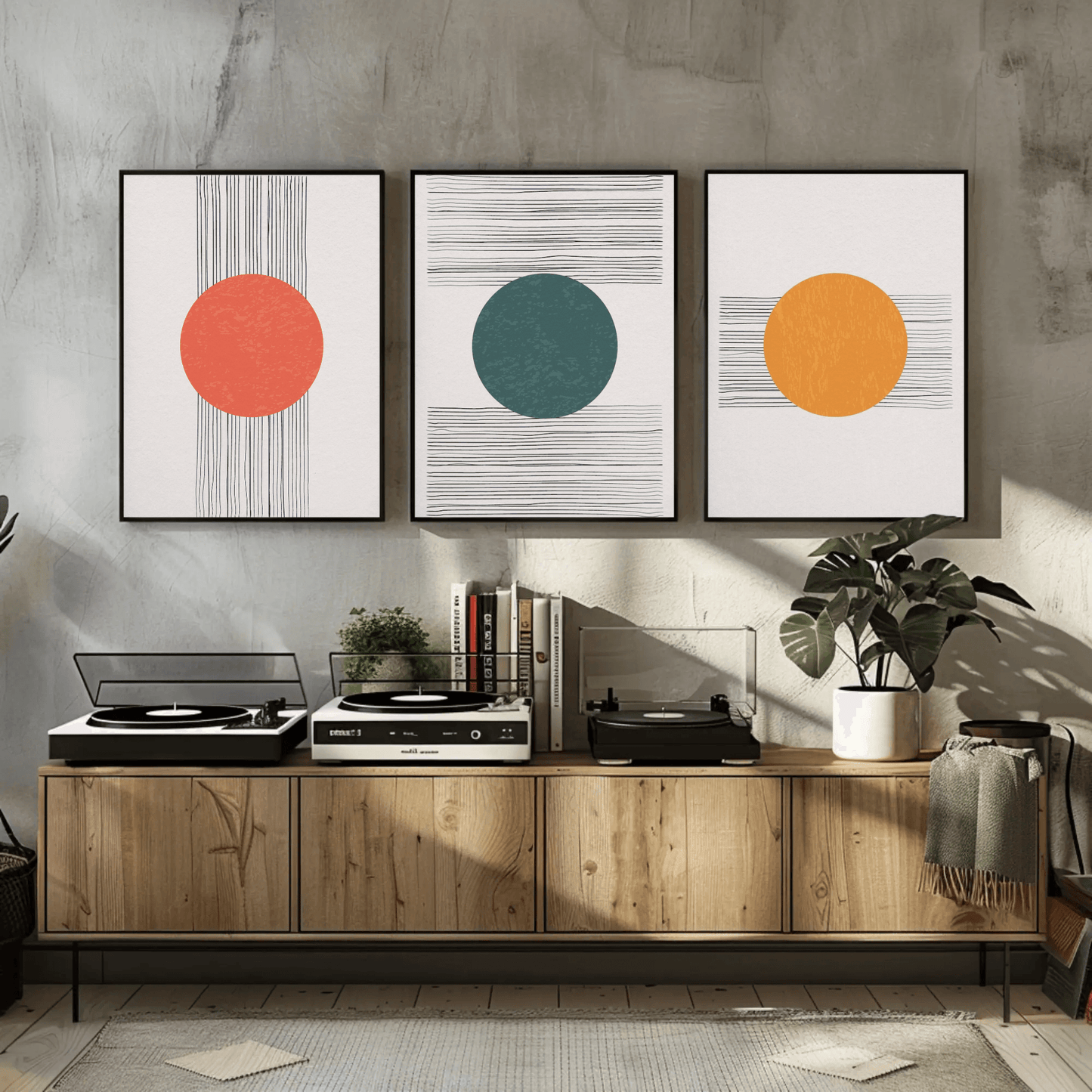 Lunaire - Moon and Lines Abstract Wall Art