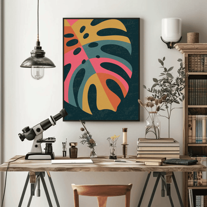 Bold Blossom Delight Leaf Wall Art