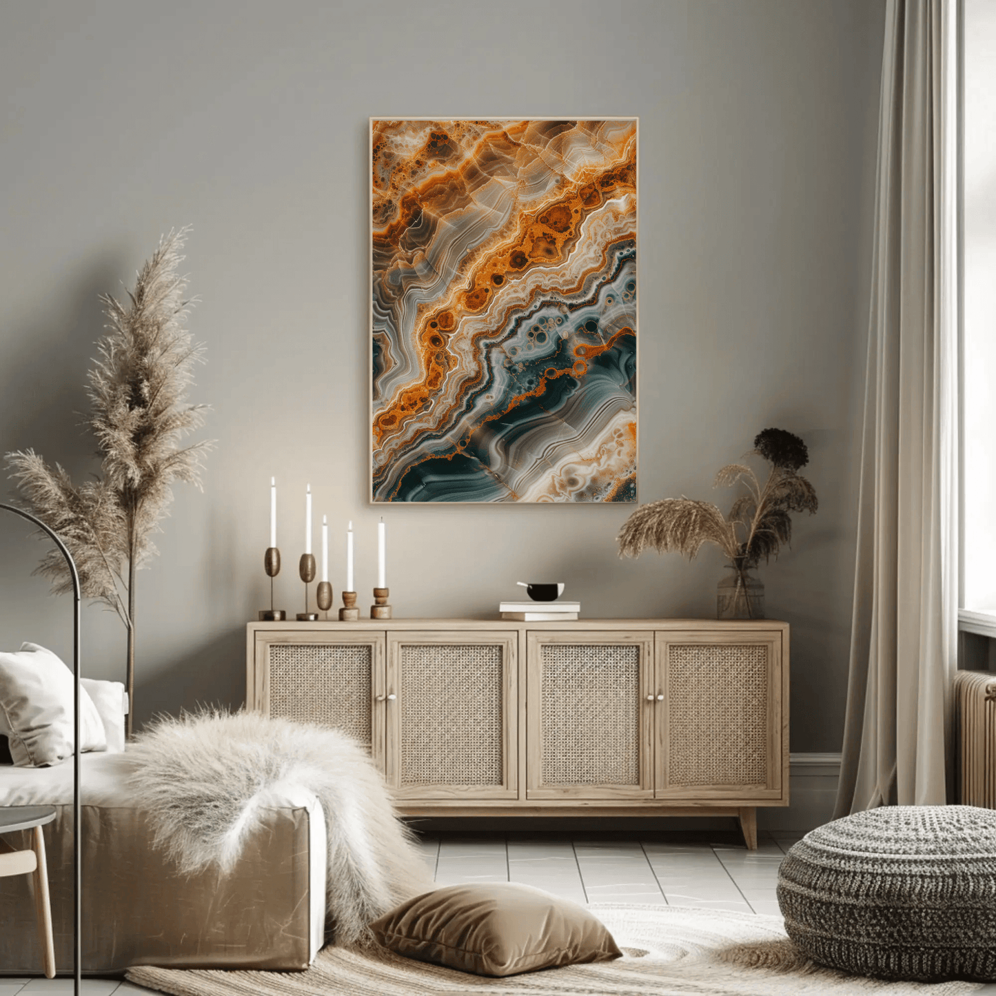 Golden Veins Marble Print Wall Art