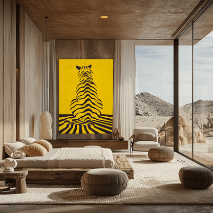 Yellow Tiger Line Wall Art