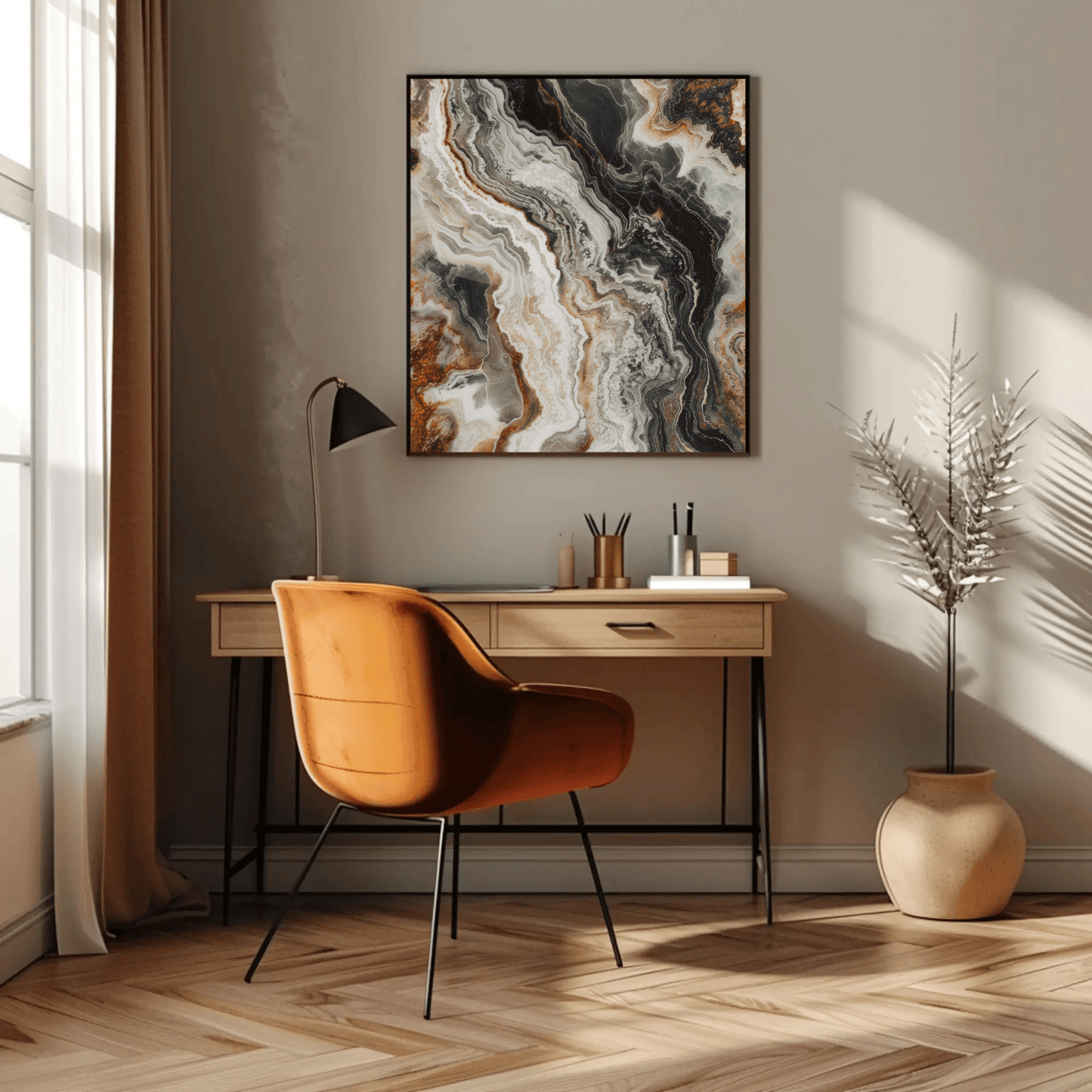 Modern Marble Swirls Wall Art