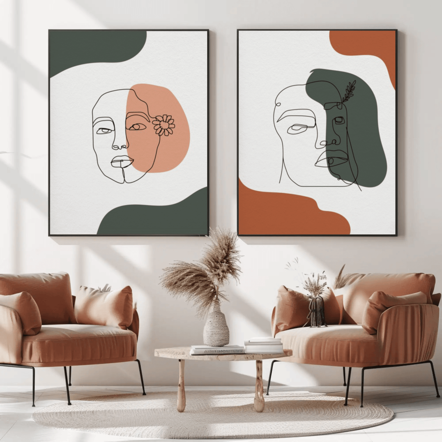 Love's Gaze Faces Wall Art- Set of 2