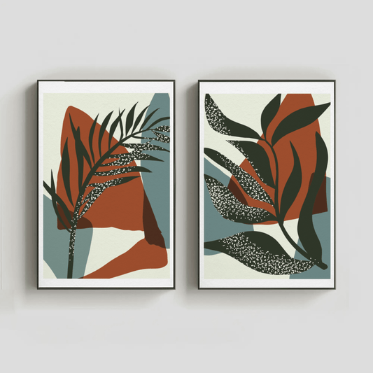 Colorful Petal Paradise Wall Art- Set of 2