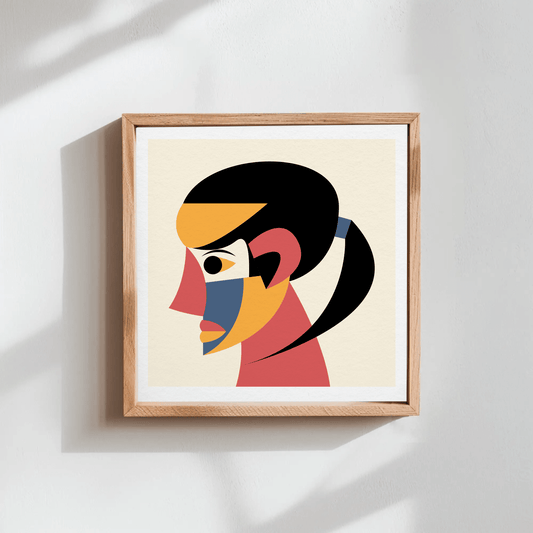 Modern Geometric Faces Wall Art