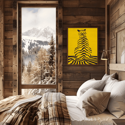 Yellow Tiger Line Wall Art