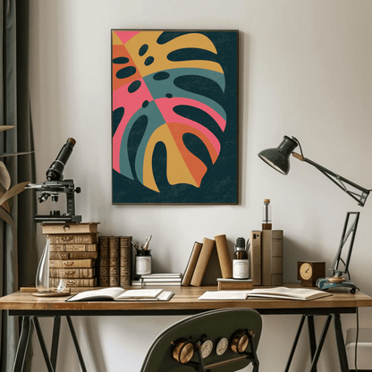 Bold Blossom Delight Leaf Wall Art