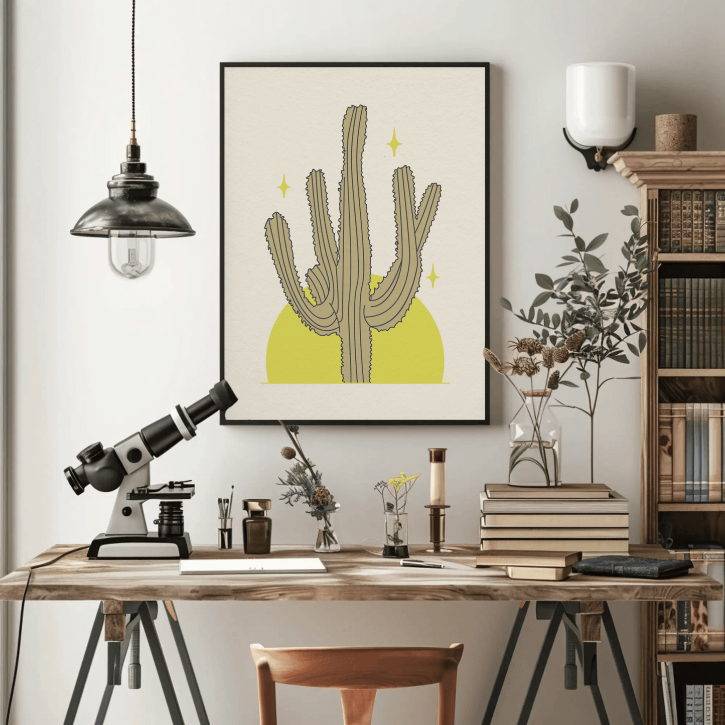 Minimalistic Cactus Line Art