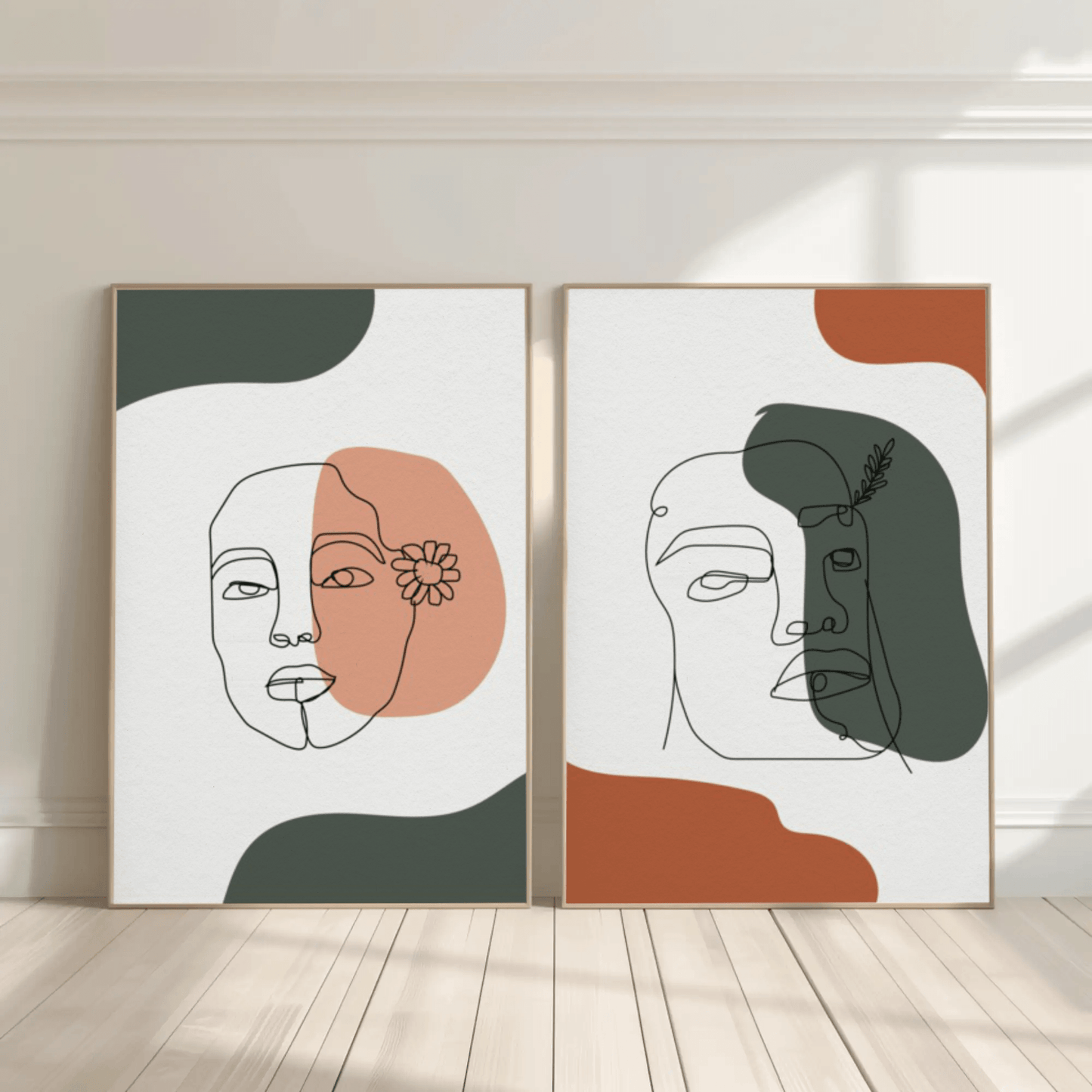 Love's Gaze Faces Wall Art- Set of 2