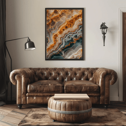 Golden Veins Marble Print Wall Art