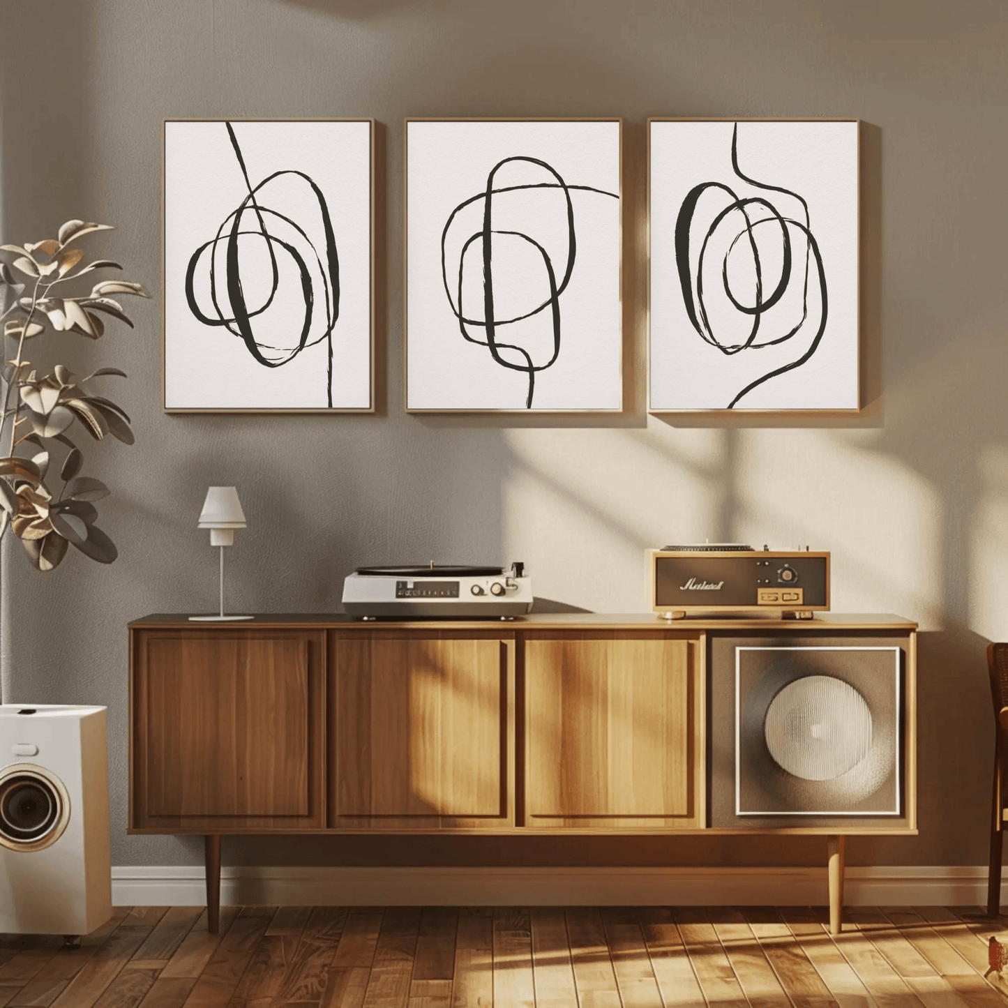 Handgezogenes Linienkunst - Hand Drawn Line Art Abstract Wall Art