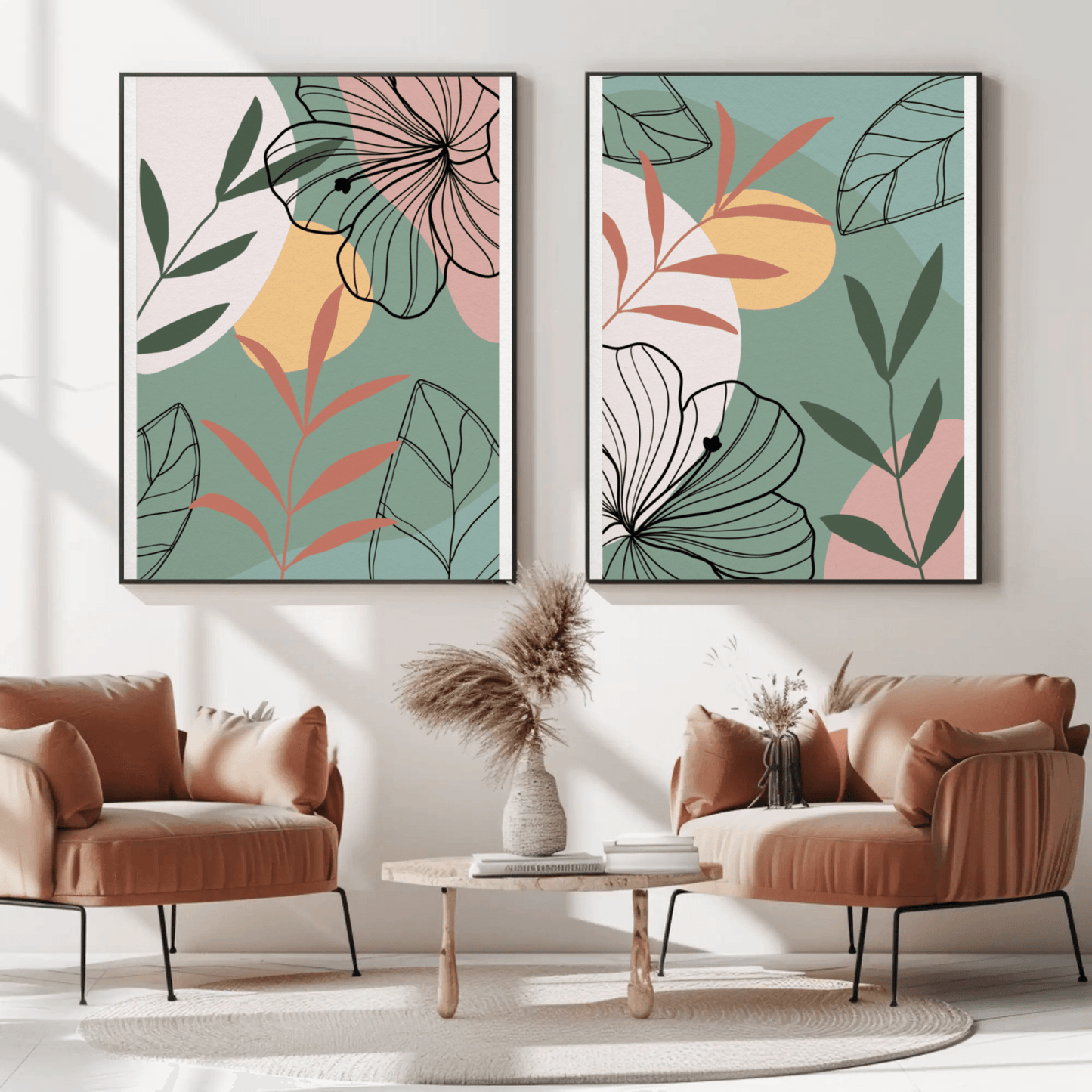 Blossoming Spectrum Wall Art- Set of 2