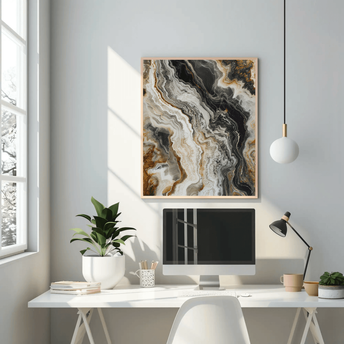 Modern Marble Swirls Wall Art