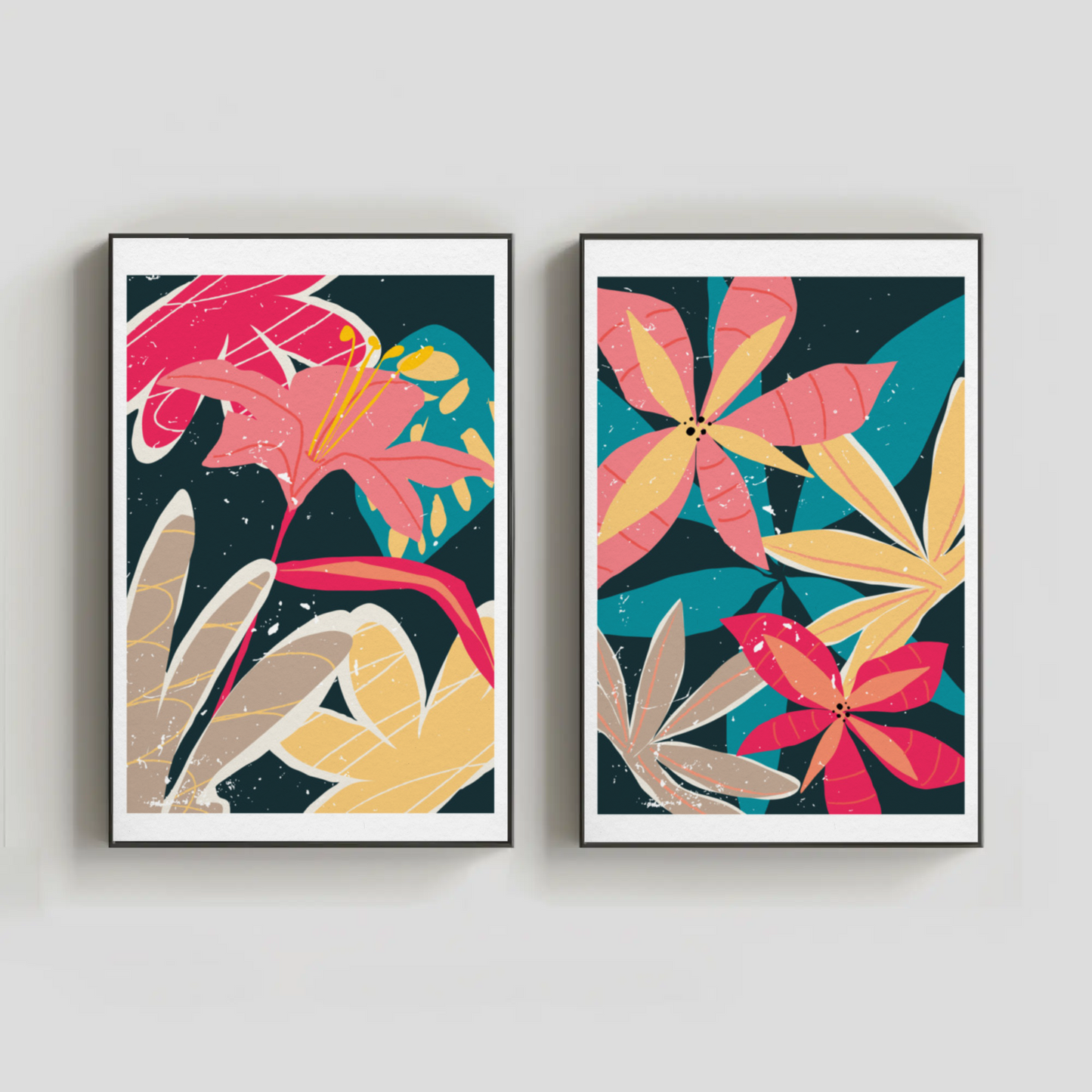 Radiant Flower Burst Wall Art- Set of 2