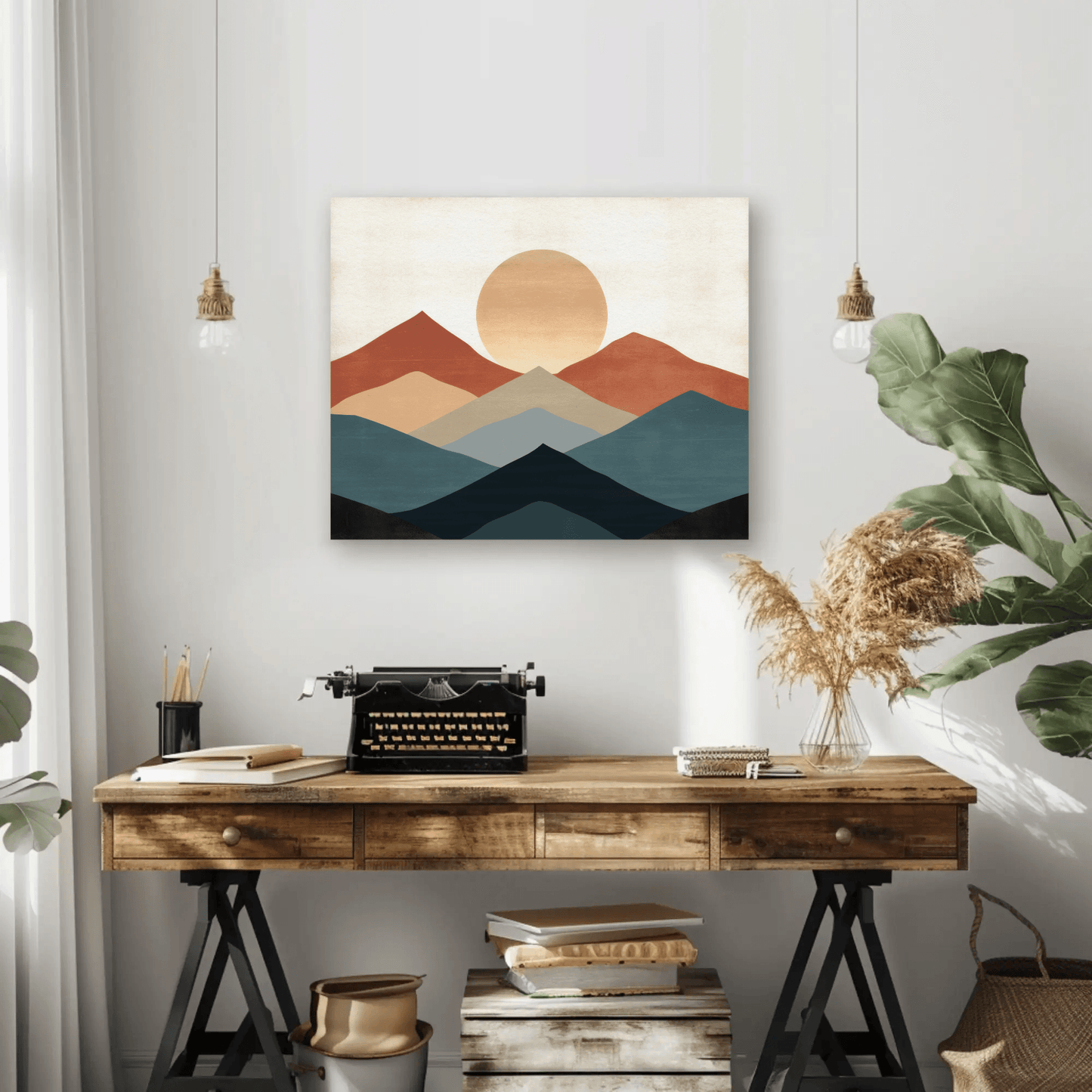 Sunny Mountains Landscape Wall Art