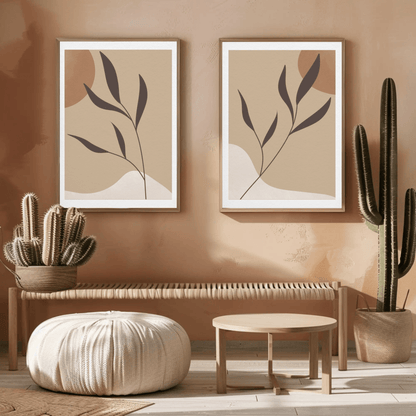 Whimsical Plant Medley Wall Art- Set of 2