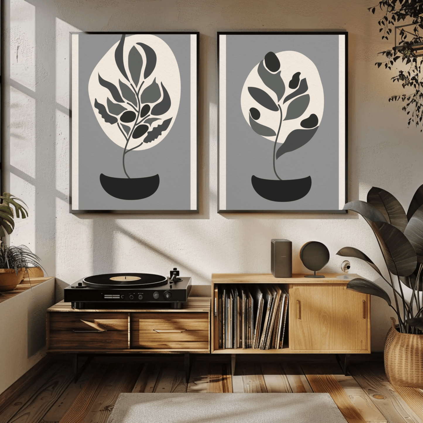 Leafy Delicacy Minimalistic Wall Art- Set of 2