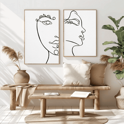 Strength of Unity Faces Wall Art- Set of 2