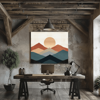 Sunny Mountains Landscape Wall Art