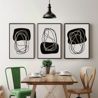 Arte de Lineas - Minimalist Monotone Lines Abstract Wall Art