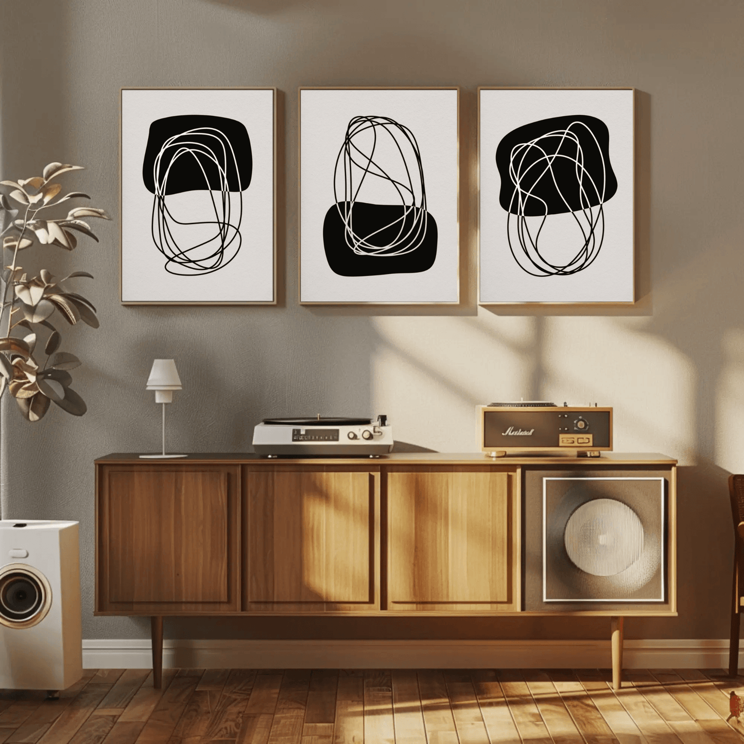 Arte de Lineas - Minimalist Monotone Lines Abstract Wall Art