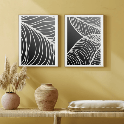 Botanical Serenity Line Art Wall Decor- Set of 2