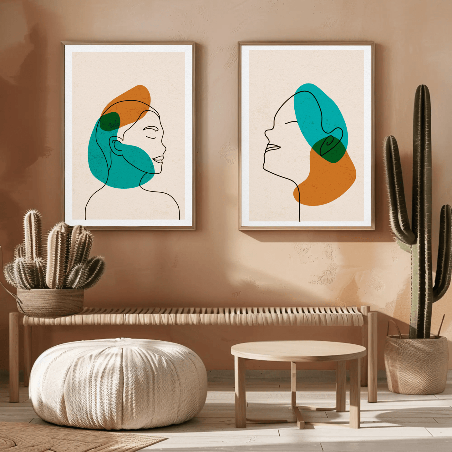 Serenity of Man and Woman Wall Art- Set of 2