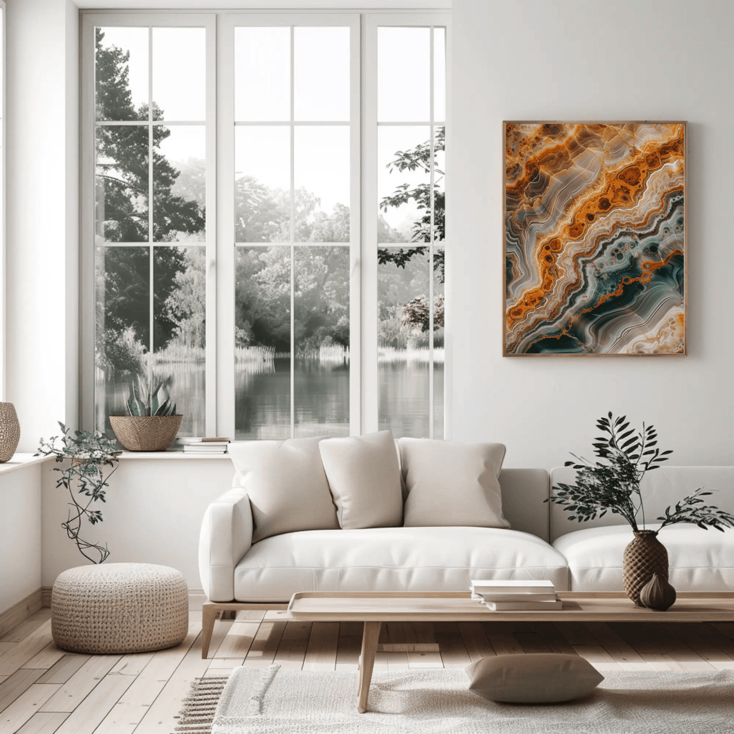 Golden Veins Marble Print Wall Art