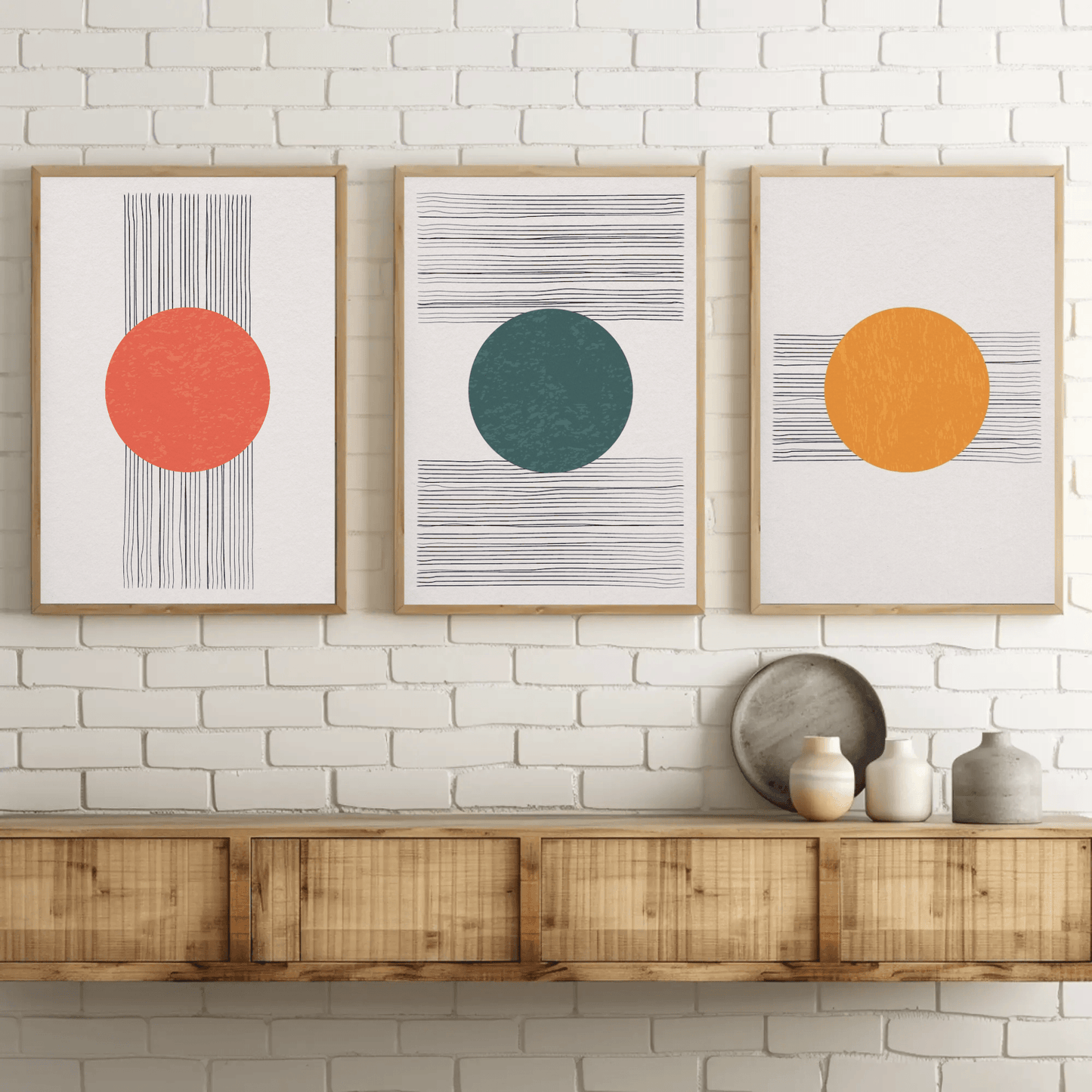 Lunaire - Moon and Lines Abstract Wall Art