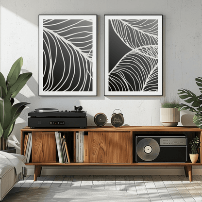 Botanical Serenity Line Art Wall Decor- Set of 2