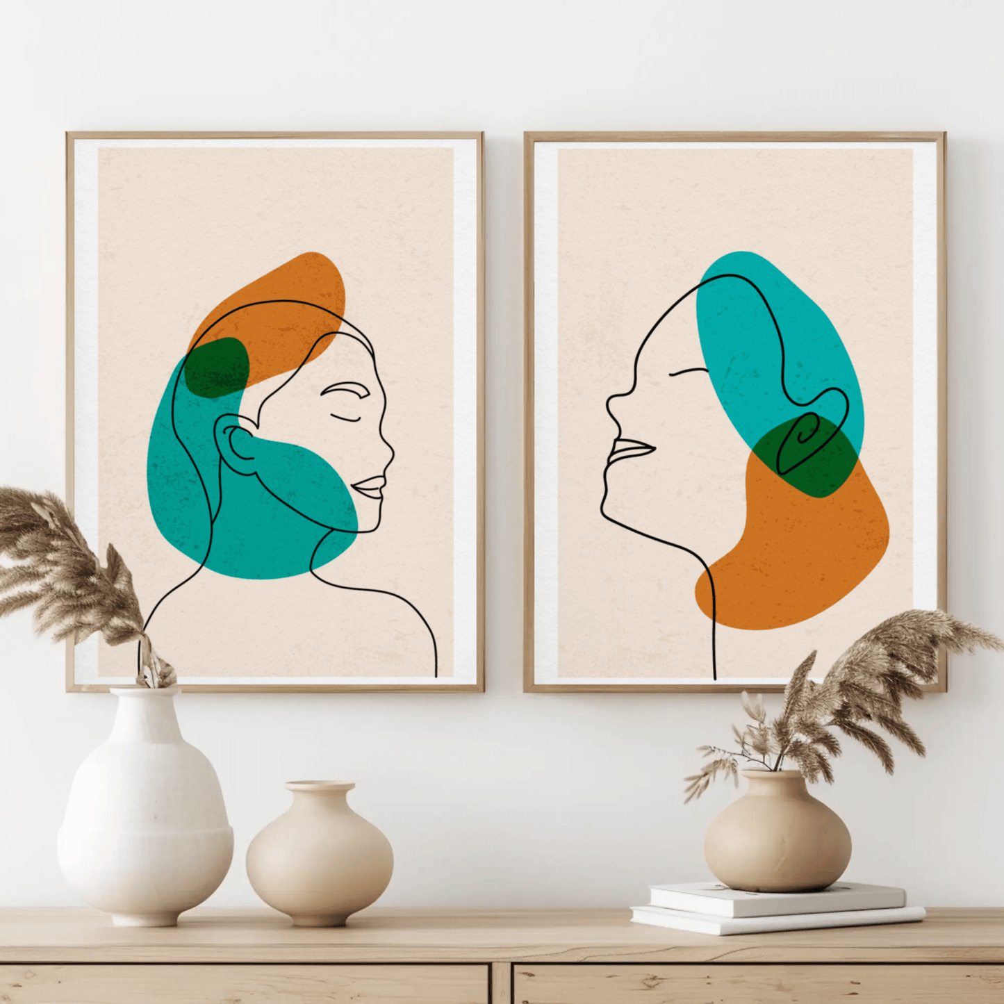 Serenity of Man and Woman Wall Art- Set of 2