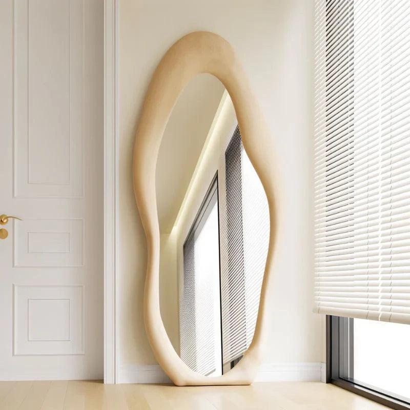 Modern Wavy Edge Full-Length Mirror – Stylish and Unique Home Decor - Uber Decor