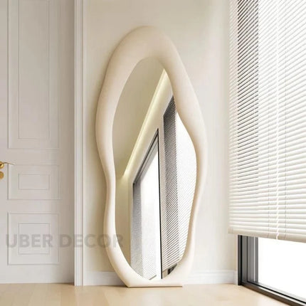 Modern Wavy Edge Full-Length Mirror – Stylish and Unique Home Decor - Uber Decor