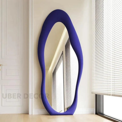 Modern Wavy Edge Full-Length Mirror – Stylish and Unique Home Decor - Uber Decor