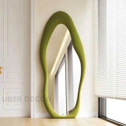Modern Wavy Edge Full-Length Mirror – Stylish and Unique Home Decor - Uber Decor