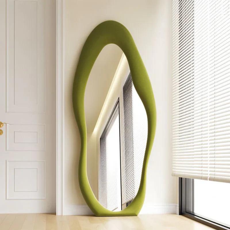 Modern Wavy Edge Full-Length Mirror – Stylish and Unique Home Decor - Uber Decor