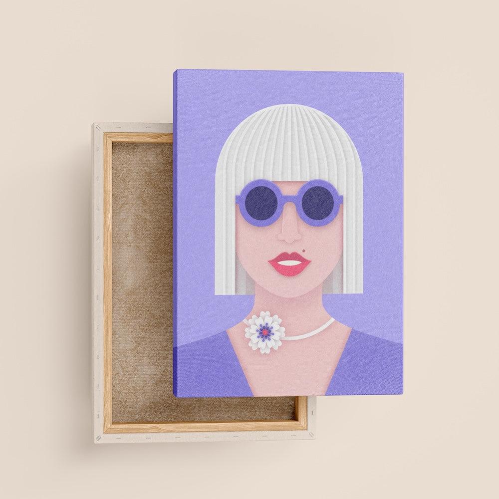 Modern Woman in Purple Face Art - Uber Decor