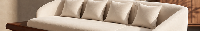 Dallas 4- Seater Modern Sectional Sofa – In Stock Off-White Suede Velvet Couch with Wooden Base & Chaise
