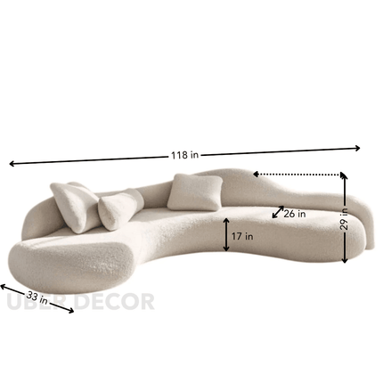 Nice Curved Sofa Japandi Wabi-Sabi Style Organic Sofa for Living Room & Lounge - product image 7