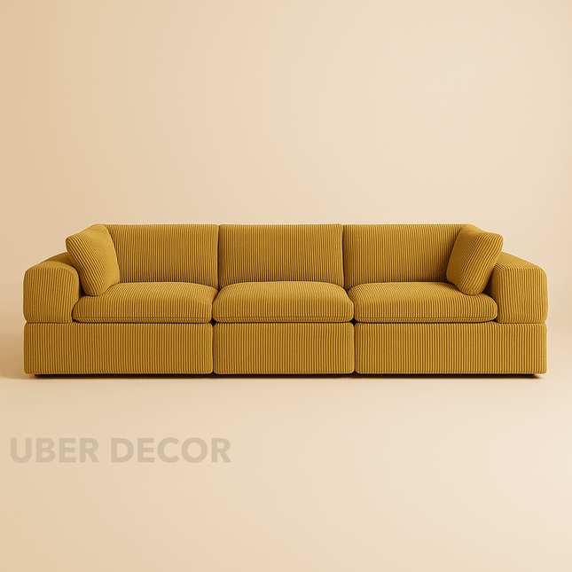 Liraya 108" Sofa- Bubble Style Cushioned 3 Seater Sofa for Living Room or Office