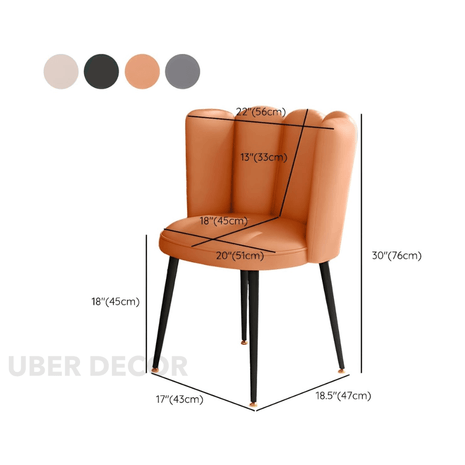 Liana Accent Chair- Mid Century Modern Upholstered Side Chairs for Dining Room or Living Room Bedroom Vanity - Uber Decor