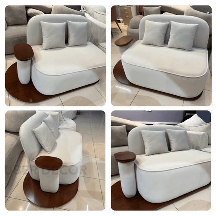 Orbitra Lounge Chair Minimalist Modern Accent with Sculptural Platform Base for Living Room and Bedroom Interiors