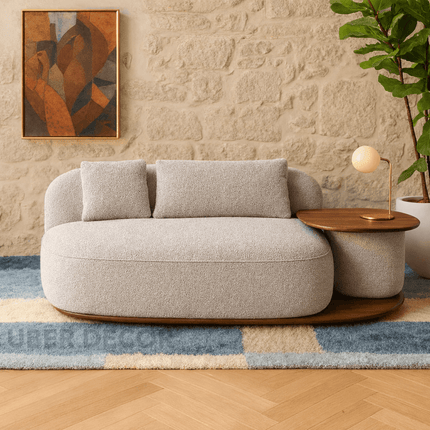 Orbitra Lounge Chair Minimalist Modern Accent with Sculptural Platform Base for Living Room and Bedroom Interiors
