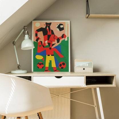 Partido de Futbol - Abstract Wall Art 'A Soccer Match - Uber Decor