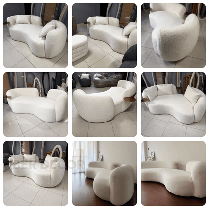SkyHaven Cloud Lounge Sofa - Ultra-Soft Curved Couch for Minimalist Living Rooms